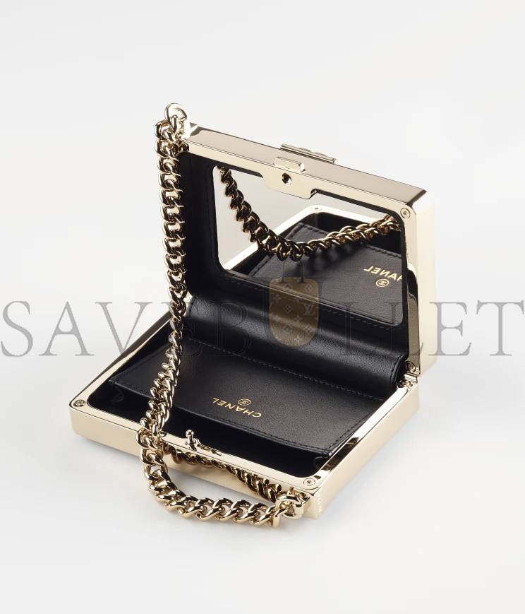 Ch*el mini bucket with chain gold hardware ap2859 b08447 10601 (11*9*8.8cm)